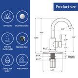 Kohonby Brushed Nickel Bathroom Sink Faucet - Single Hole, Modern Single Handle Commercial Stainless Steel Bar Faucet with Drain