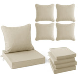 Summsun Patio Chair Cushions Set of 4, Faux Linen Outdoor Furniture Cushions
