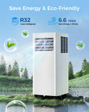 Feelfunn 10,000 BTU Portable Air Conditioners - Cools 450 Sq.Ft, 3-in-1 Portable AC with Remote Control/Sleep Mode/24H Timer, AC Unit for Bedroom, Dorms, Apartment, Window Kit Included