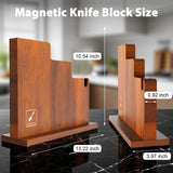 Magnetic Knife Block 13 x 10 Inches, imarku Magnetic Knife Holder Rack for Kitchen Counter, Double Sided Magnet Knife Storage Stand with Knife Sharpener, Brown