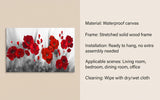 Large Oversized Wall Art 71"L x 36"W, Modern Red Poppy Flowers Painting on Canvas, Floral Artwork Canvas Print, Red and Black Pictures Wall Decor for Living Room, Bedroom, Office