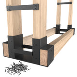 Mr IRONSTONE Firewood Rack Outdoor Indoor, Adjustable to ANY Length Firewood Log Rack Brackets Kit, Heavy Duty Fire Wood Storage Racks, Fireplace Wood Holder for Patio Deck