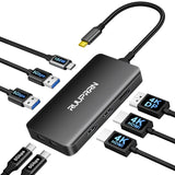 Laptop Docking Station 3 Monitors, 8 in 1 USB C Dock Dongle with 2 HDMI, DP