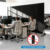 6 Panel Wooden Room Divider with Wheels, Large Office Partitions 100"x71"