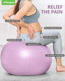 Trideer Pregnancy Ball Birthing Ball, 1.7mm Extra Thick Yoga Ball for Maternity, Labor Birth, Exercise, Physio, Recovery Guide & Baby Memory Book Included, 440LB Anti-Burst & Non-Slip Stability Ball Trideer