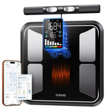YUHUO Smart Scale for Body Weight, 8-Electrode Dual-Frequency BIA Digital Bathroom Scale with Full Body Composition Analysis for BMI, Body Fat, Muscle Mass, Segmental Analysis, 28 Metrics in APP