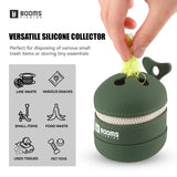 Booms Fishing Portable Trash Pouch: Silicone Expandable & Collapsible Fishing Line Waste Cantainer - Eco-Friendly Reusable Garbage Holder for Fishing, Hiking, Camping & Outdoor Activities - ST2 Green