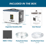 Dehumidifiers with Pump and Drain Hose for Crawlspace, Basement, 120 PPD Energy Star Crawl Space Dehumidifier ARGENDON