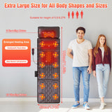 Full Body Massage Mat with Heat, 12 Vibration Nodes Massage Chair Pad with 3 Heating Levels, Multifunctional Full Body PU Relaxation Seat Back Massager with Head Neck Pillow for Home Office