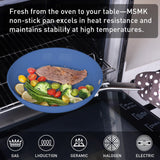 MsMk Blue 8" + 9.5" + 11" Ceramic Non Stick Frying Pans Sets, PFOA Free Non-Toxic, Scratch-resistant, Oven-Safe, Induction Ready, Compatible with All Cooktops