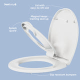 Jool Baby Quick Flip Toilet Seat with Built-in Potty & Splash Guard for Toddler Training, Slow Close (Round)