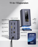 Baseus Spacemate Docking Station, 11-in-1 USB-C DisplayLink Docking Station for macOS Laptop