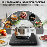 Portable Induction Cooktop 20 Temperature & Power Levels, 1800W Induction Stove Burner with 5.9" Heating Coil amzchef