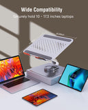 Laptop Stand for Desk, Aluminum Alloy Ergonomic Laptop Riser 360 Rotation Base, Portable Adjustable Laptop Stand