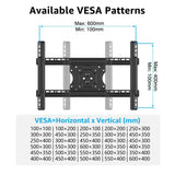 MOUNTUP Ceiling TV Mount for 40-75 Inch Flat Curved TVs, 360° Rotation Heavy Duty Articulating Pole with 99 lbs Capacity, Max VESA 600x400mm, Adjustable Height Ceiling Mount for Restaurant/Office