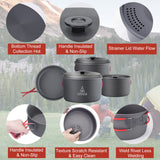Camping Cookware, Aluminum Camping Cooking Set Camp Kitchen, Portable Camping Pots and Pans Set Alocs
