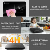 Portable Induction Cooktop 20 Temperature & Power Levels, 1800W Induction Stove Burner with 5.9" Heating Coil amzchef