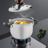 201 Stainless Steel Pressure Cooker, 60kpa Sealed Stewing Pot Cooking Cookware, Multi Protection Stovetop Pot Pressure Cooker for Home Kitchen Family Restaurant Boiling & Steaming Meals (9L/9.51 Qt)