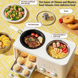 4-in-1 Breakfast Maker Station, 8L Electric Breakfast Machine with Oven, Frying Pan and Steamer, 1200W Breakfast Egg Sandwich Maker