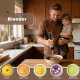 Camic Hand Blender, Cordless Immersion Blender with 6 Speeds, 4 in 1 Portable Mixer Electric Handheld Mixer with Blender, Chopper, Whisk, Frother for Soup, Smoothies, Baby Food and Puree (Black)