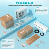 Mini Split AC/Heating System - 12000 BTU Mini Split AC Inverter Heating and Cooling, 19 SEER2 115V/110V Energy Efficient Ductless Air Conditioner Up to 750sq.ft, Pre-charged System, Installation Kit