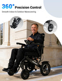 Aotedor Electric Wheelchair for Adults, 35 Miles Dual Battery, Foldable Power Wheelchair with Dual Brushless Motors, 330 lbs Capacity, Airline Approved, Stable & Reliable Performance