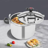 TREMENPOW 42.3QT Stainless Steel Pressure Cooker, 60Kpa Large Steamer Cooking Pressure Canner, Safety Valves, Compatible with Induction and Gas Stovetops for Family or Commercial