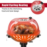 Giantex Electric BBQ Grill 1600W, Removable Non-Stick Grill Rack, Warming Rack, Oil Drip Tray, Adjustable Temperature, Portable Outdoor Electric Grill for Camping Picnic Tailgating, Red & Black