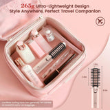 Youbella Cordless Hair Curling Iron Brush, Portable Travel Hair Curler, Mini 1.5″ Heated Round Brush, 3-in-1 USB Rechargeable Straightening Wand for Styling & Smoothing, 200 Million Ionic Care, Pink