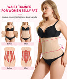 Gotoly Waist Trainer for Women Zipper Corset Shapewear Tummy Control Faja Body Shaper Waist Cincher Workout Girdle(Beige,XX-Large)