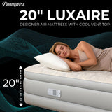 Beautyrest Luxaire, Twin Size Luxury Air Mattress, 20 Inch Height with Cool Vent Top, Smart Auto Shut-Off Pump, Puncture Resistant Ever Firm Fabric with Edge Support