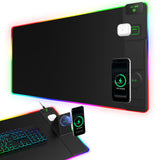 RGB Gaming Mouse Pad with Magnetic Wireless Charging & Foldable Phone Stand
