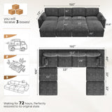 ReeQuo 150" Oversized Sleeper Sofa Cloud Couch Modular Sectional Sofa
