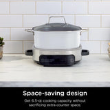 Ninja Foodi 6.5 qt Everyday PossibleCooker, 6-in-1 Functionality, Multi Cooker, Slow Cooker, Stainless Steel/White, MC1100 (Renewed)