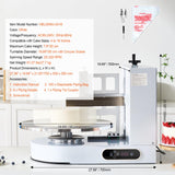 Happybuy Cake Decorating Machine,White,Cake Cream Spreading Coating Smearing Machine, Low Noise Cake Frosting Machine, Turntable with Adjustable Scraper, for 4" to 16" Cake, 25-320RPM Rotating Speed