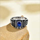 Oseew 2027 Men Personalized Graduation Class Ring (White Gold)