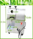 BEILOCKERY 110V Vertical Electric Sugar Cane Juicer with Casters, 1500W Suger Cane Squeezing Juicer with three 304 Stainless Steel Rollers, 660LB/H Sugarcane Crushing Capacity