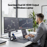 USB C Docking Station Dual Monitor 4K, Laptop Stand Dock for Home & Office