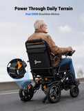 Aotedor Electric Wheelchair for Adults, 35 Miles Dual Battery, Foldable Power Wheelchair with Dual Brushless Motors, 330 lbs Capacity, Airline Approved, Stable & Reliable Performance