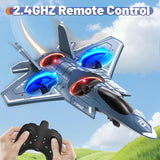 ENJOYFLY Foam Remote Control Airplanes, RC Planes with Light, RC Airplane Fighter Jet for Kids Adults 8-16, 360° Flip, Stunt Roll, Drones for Kids 8-12, Airplane Toy Gifts for Kids Boys - 3 Batteries