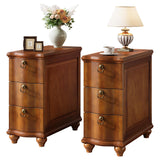 Tribesigns Nightstands Set of 2, No Assembly Narrow Wooden Bedside Table with Drawers, Retro Walnut Brown Tall Nightstand for Bedroom (2, Walnut Brown)