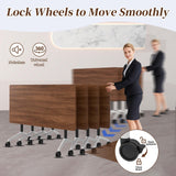 10-Pack Modular Folding Conference Table with Wheels, 55.1" Flip Top Mobile Training Table