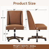 Upholstered Armless Office Chair Faux Leather Swivel Home Desk Office Chair