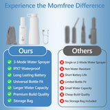 Momfree Portable Bidet for Travel - Rechargeable Electric Travel Bidet Peri Bottle with Adaptor & 3 Speed Modes, IPX7 Waterproof Portable Bidet for Women Men Baby Pregnancy Postpartum Personal Hygiene