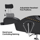 BarberPub Classic Recliner Leathern Barber Chair Antique Heavy Duty Hair Spa Salon Styling Beauty Equipment 3125