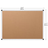VIZ-PRO Cork Notice Board, 24 X 18 Inches, 3 Pack, Silver Aluminium Frame