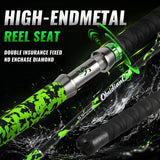 Sougayilang 7' Catfish Rod and Reel Combo, Medium Heavy 2-Piece Carbon Fiber Casting Rod with Solid Carbon Tip, Trolling Reel for Freshwater and Saltwater, Big Game Fish-30size（Left）
