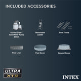 Intex Ultra XTR Frame 14' x 42" Round Above Ground Outdoor Swimming Pool Set with Sand Filter Pump, Ladder, Ground Cloth, and Pool Cover