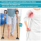 Forearm Crutches for Adults, Folding Crutches for Walking, Have Adjustable Forearm Crutch Pads, with Four Corner Base Prevent Slipping , Suitable for Old People, Lame People (Black)