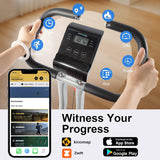 BARWING Exercise Bike Stationary Bikes for Home with APP，3 in 1 Folding Exercise Bikes for Seniors, Indoor Cycling Workout Bike 16-Level Adjustable Resistance,330LB Capacity,Comfortable Seat Backrest White